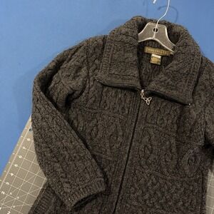 Black Cable-Knit Zip Sweater